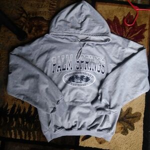 Cropped Coachella Valley Gray Palm Springs Hoodie